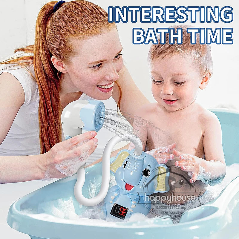 Baby Bath Toys Bath Shower with Shower Thermometer Electric Elephant Water Spray Water Toys for Kids Tathtub Toys for Toddlers