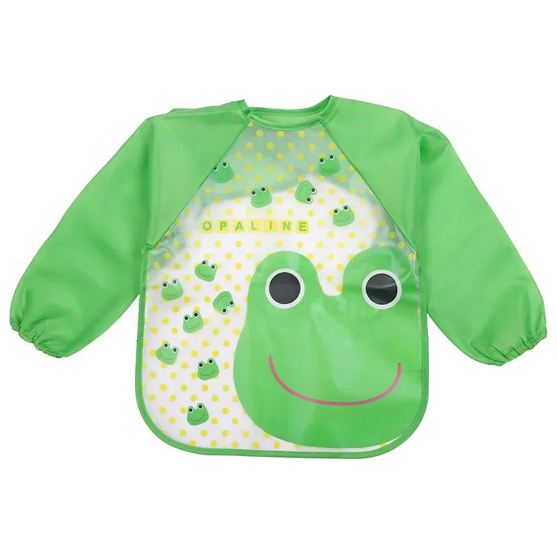 Waterproof EVA Full Sleeve Baby Bibs Children Apron Long Sleeve Feeding Smock Kids Eating Breastplate Infant Scarf Clothing