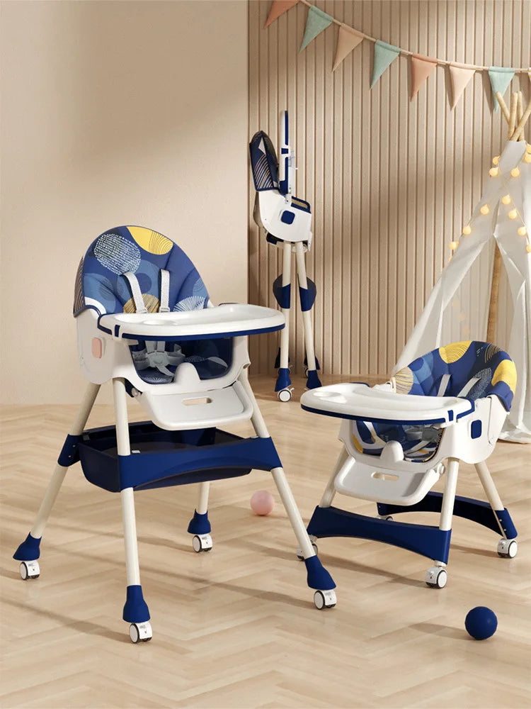 Baby Highchair Dining Chair Baby Eating Foldable Seat Multifunctional Lift Baby Dining Table Chair