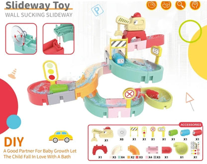 BaBy Spray Outside Pool Bathtub Toys，Water Toys for Kids Bath Toys DIY Building Water Slide Tracks Wall Track Building Set