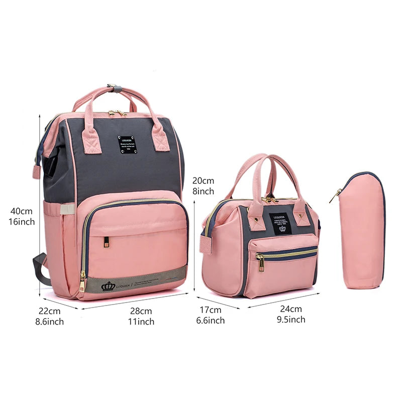 LEQUEEN 5-Piece Diaper Bag Set