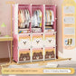 Children Dress Clothes Folding Cabinets Simplicity Cube Splice Storage Locker Foldable Fully Enclosed Wardrobe Bedroom Furniture