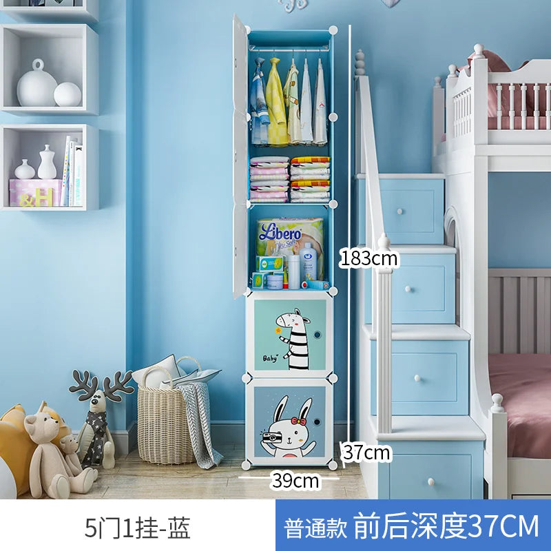 Plastic Kids Closet Baby Clothes Partitions Bedroom Organizer Cube Shelves Wardrobe Modern Small Guarda Roupa Home Furniture