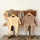 Ins Korean Version Boys' and Girls' Baby Autumn and Winter Jumpsuit Sweater, Baby and Toddler Warm Hooded Climbing Suit