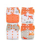 Reusable Pocket Cloth Diapers – 4-Pack Waterproof with Suede Lining