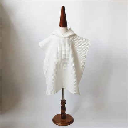 Serviette de bain à capuche pour bébé – Cape-couverture et peignoir en coton gaufré pour enfants