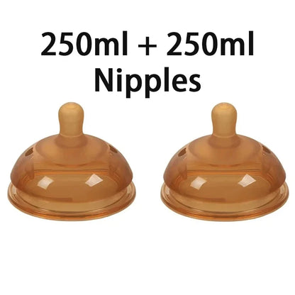 Silicone Nano Feeding Bottles Baby Bottle with Handle for Baby Weaning Anti-Choking Nipple Bottle for Baby 0-9 Month 150ML/250ML