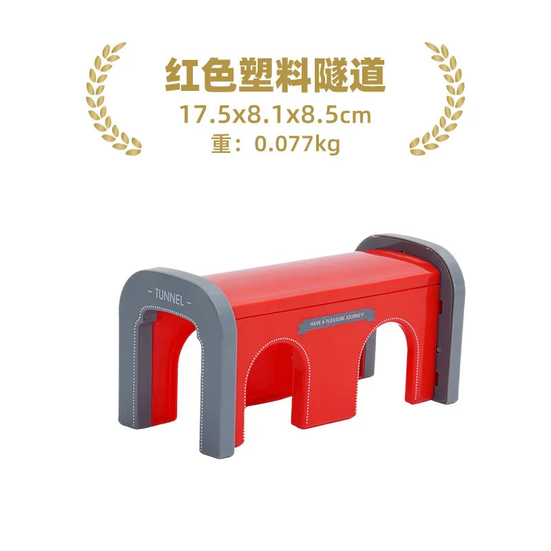 Wooden Train Track Racing Railway Street Sign Toys Bridge Tunnel Track Accessories Wood Tracks Creative Toys For Children Gift