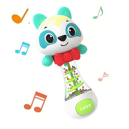 Cute Handheld Interactive Rattle Early Learning Toy for Infants, Enhances Grip & Motor Skills, Promotes Visual with Music Toy