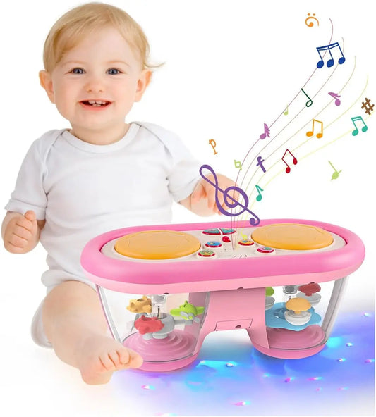 Children's Multifunctional Music Toy, Electronic Hand-played Drum, with Flashing Lights and Sound Effects, Accompany Baby's Grow