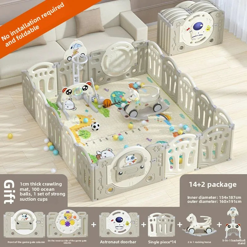 Parc pour bébé pliable avec tapis d'éveil – Sûr et prêt à l'emploi