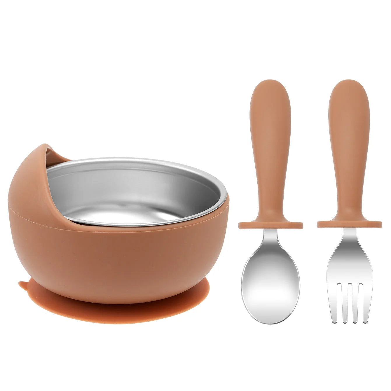 Toddler Feeding Set – 3PCS Bowl, Spoon & Fork for Weaning