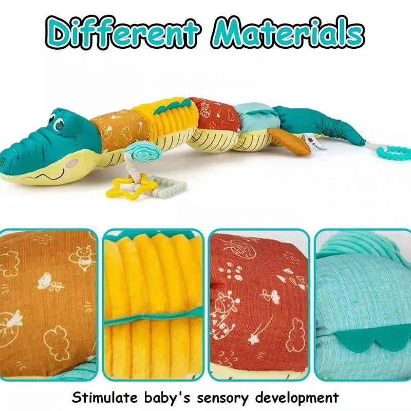 Cartoon Animal Crocodile Musical Caterpillar Toys Soft Plush Chameleon Educational Interactive Toys Newborn Sleep Accompany Toys