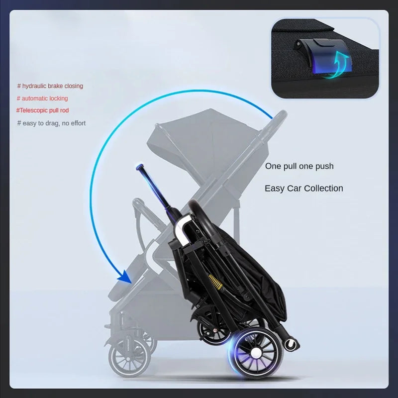 High Landscape Shock absorption Baby Stroller Portable Travel Folding Prams Sit and lie down in both directions Baby carriage