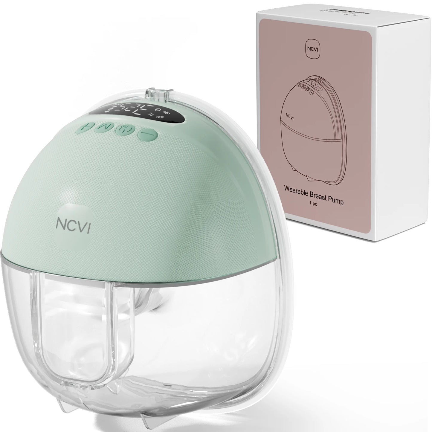 NCVI Electric Wearable Breast Pump for Breastfeeding 3 Flange Sizes, Smart Display