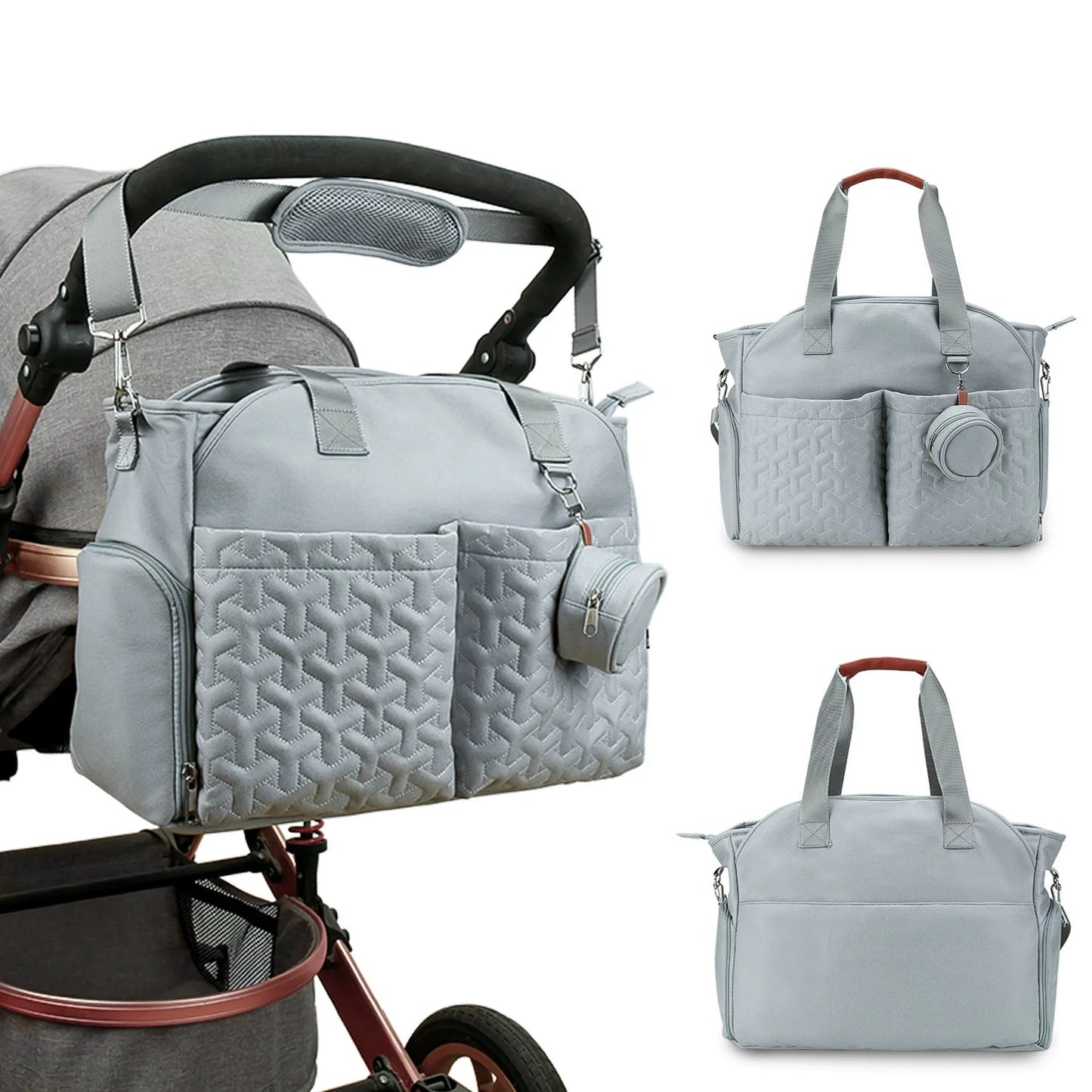 Breast Pump Bag Diaper Bag Tote with Pacifier Case Large Large Capacity  Diaper Tote for Mom and Dad Breast Pump Bag