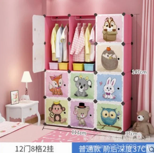 Wardrobe For Baby Clothes Children's Storage Cabinet Kids Room Furniture Closet Guarda Roupa Infantil Simple Assembly Plastic