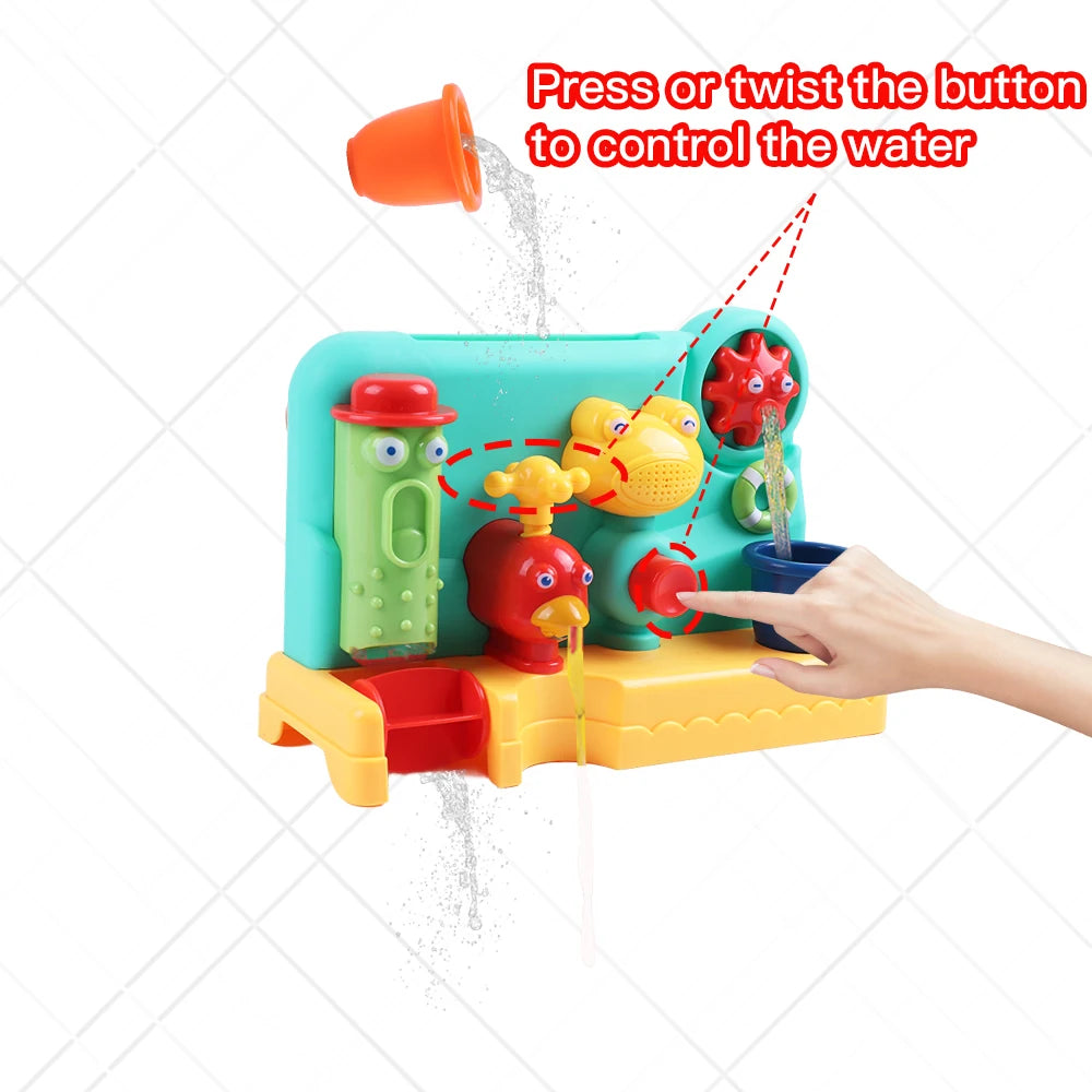 Baby Bath Toys Cartoon Bathroom Sprinkling Shower Toy Children Color Recognition Fine Motor for Kids 1+ Years Water Playing Toy