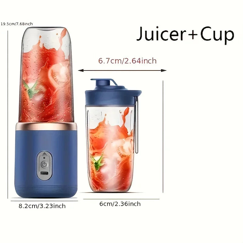 1PC Small juicer, small portable fruit juicer with rechargeable juice cup, two-in-one portable blender and water bottle,