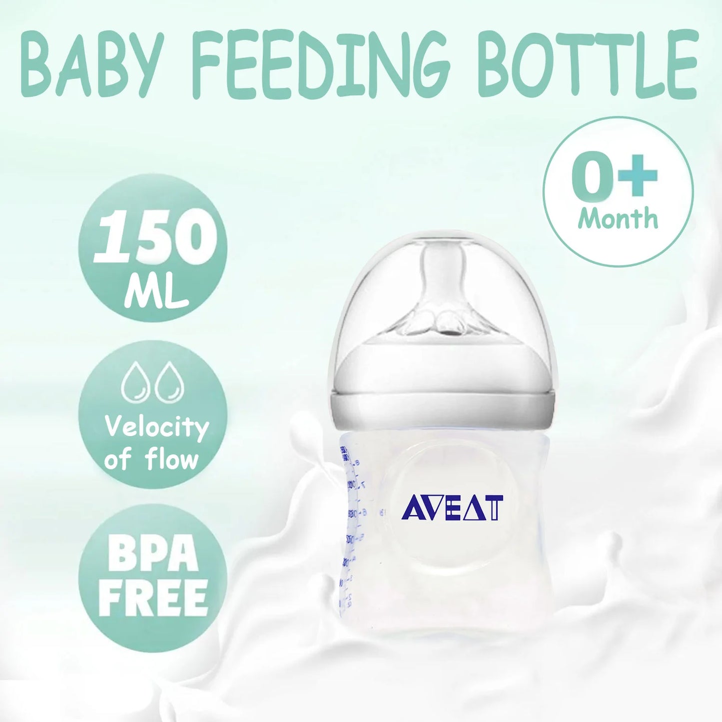 150/250ml Petal Baby Feeding Bottle – Wide Caliber, Drop-Resistant, Gift Item