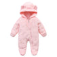 OLEKID 2025 Autumn Winter Newborn Baby overalls Flannel Hooded Kids Baby Girl Rompers 0-1 Years Toddler Boy Jumpsuit Outfits