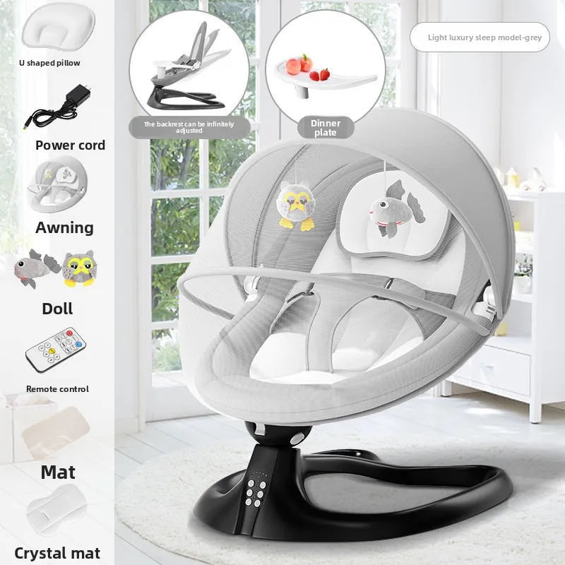 Baby Essential Baby Electric Rocking Chair Dining Chair Detachable Alloy Intelligent Sensing Sleeping Rocking Chair Baby Sit
