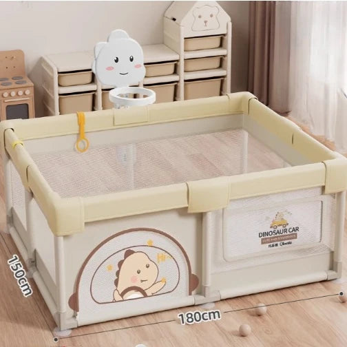 Parc de jeux sécurisé pour enfants avec barrière de sécurité et tapis