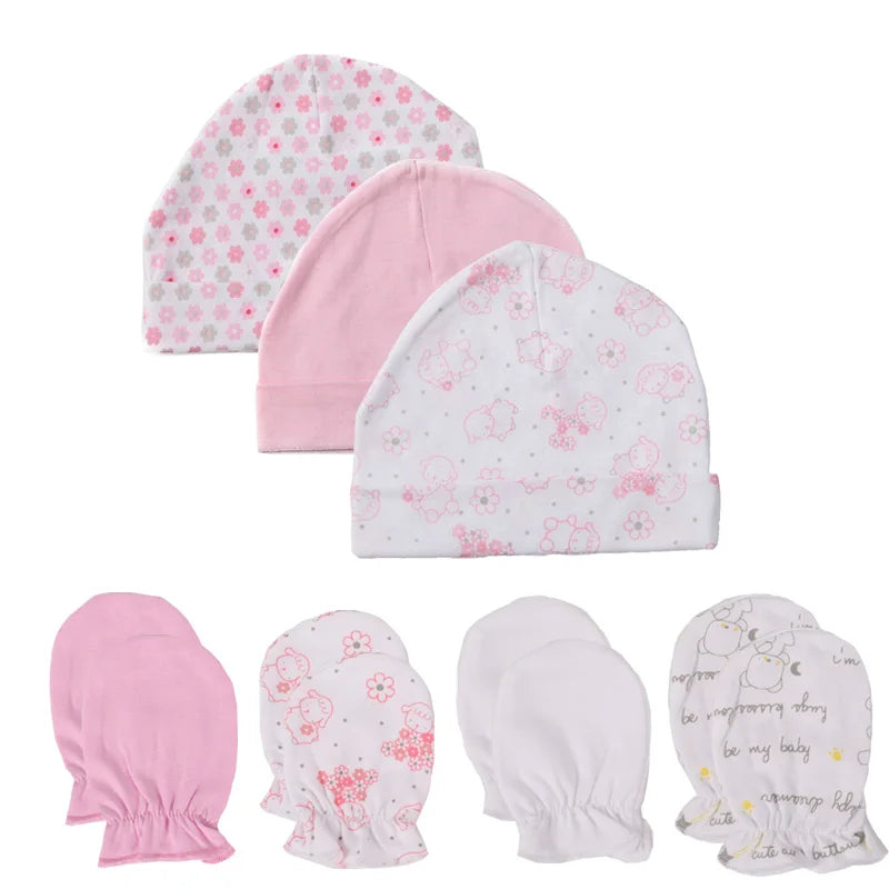 Soft Infant Hat Gloves Set for Newborn Boys and Girls