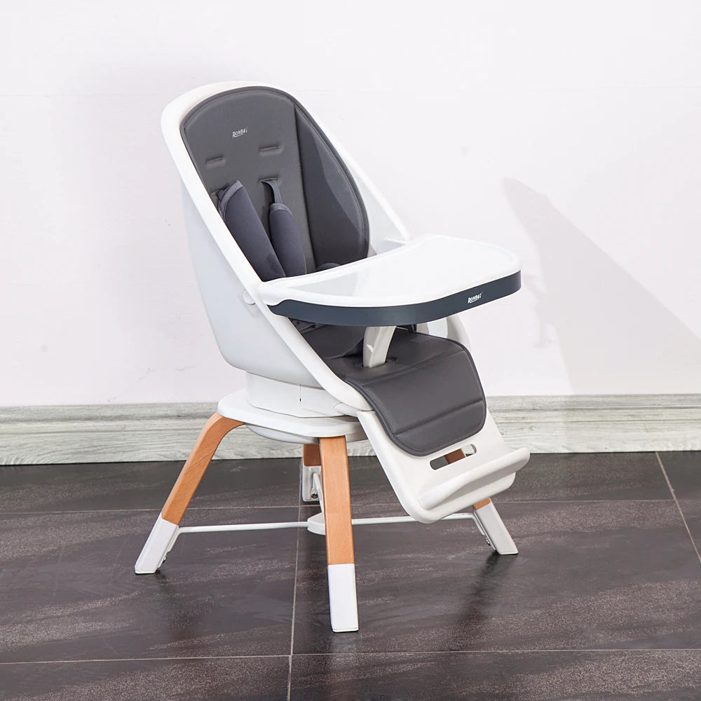 ASTM latest baby chair 360rotating high chair Detachable secure Wooden Baby Highchair