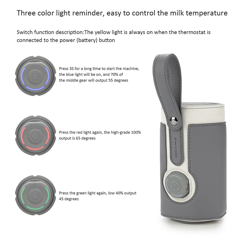 USB Milk Water Warmer Stroller Insulated Bag Travel Stroller Insulated Bag Baby Nursing Bottle Heater Outdoor Travel Accessories
