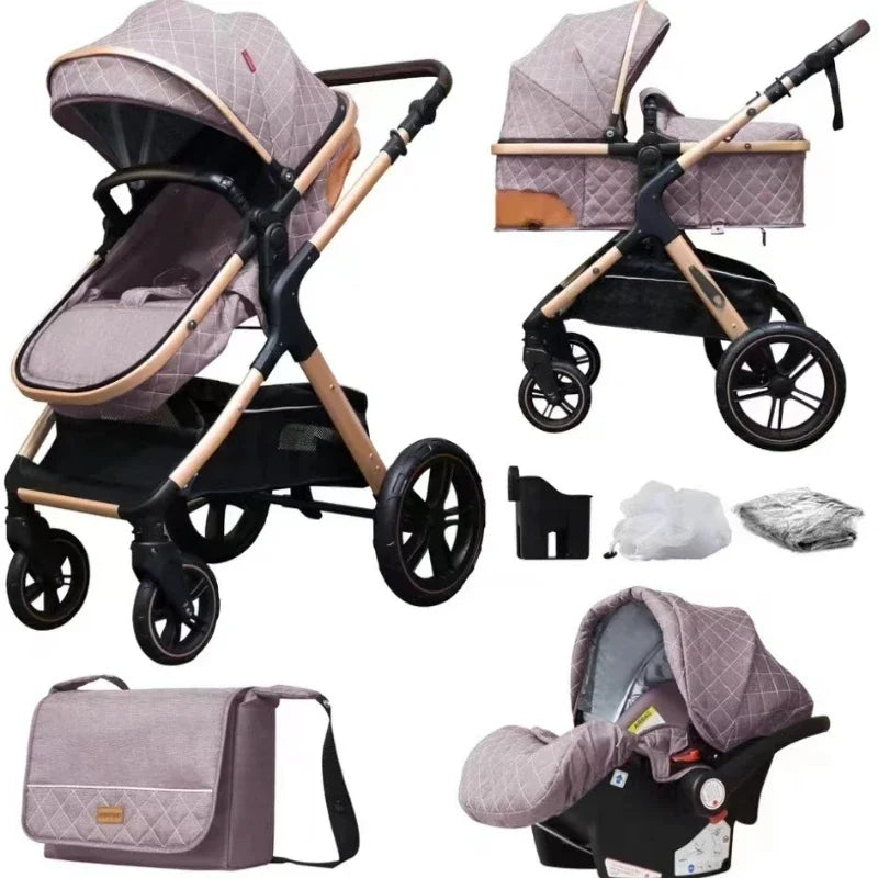 New baby stroller 3 in 1 with car seat,Baby carriages Can sit or lie down multiple child stroller folding Baby stroller