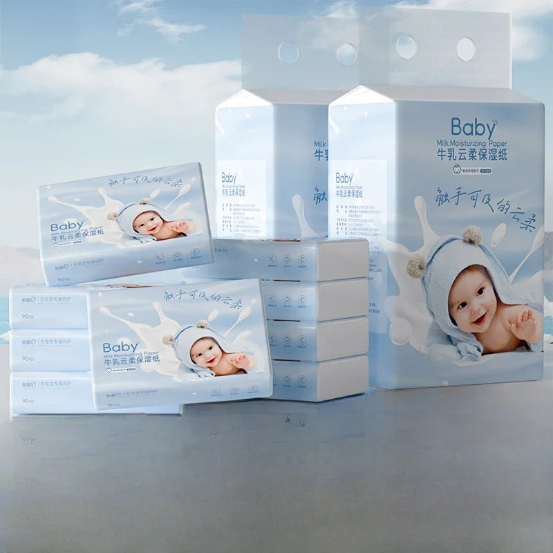Ultra Soft Cloudy Cr Paper Towels Moisturizing Nose Wipes for Newborn Babies Soft Tissue Paper Products Baby Care Supplies