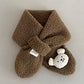 Y4UD Cosy Lamb Wool Kids Scarf and Gloves Set Baby Winter Essential with Cartoon Bear Designing for Warmth In Cold Weather