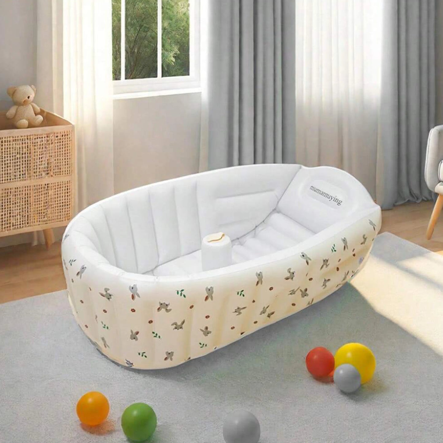 Inflatable Baby Bathtub & Chair – Portable Toddler Seat with Back Support