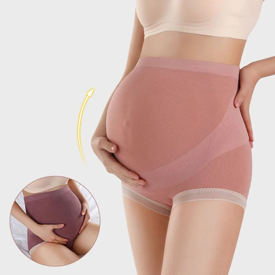 Ergonomically Designed High Waisted Maternity Panties Ultimate Support Comfort Breathable Seamless Intimates for Expecting Moms