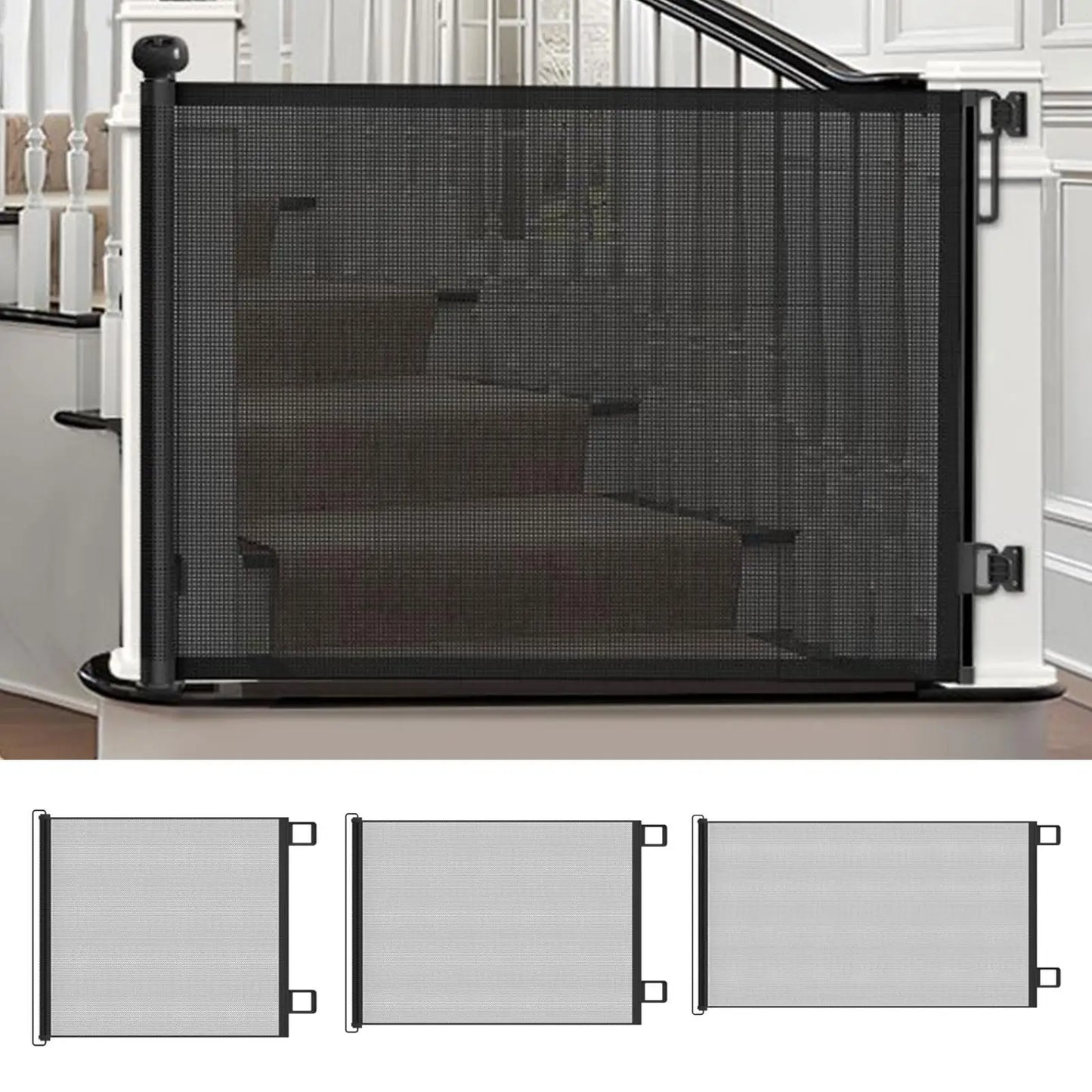 Retractable Baby Gate Punch-free Pets Stair Gate Dog Cat Stair Door Fence Childproof Net No-Drill Mesh  Kids Safety doorway