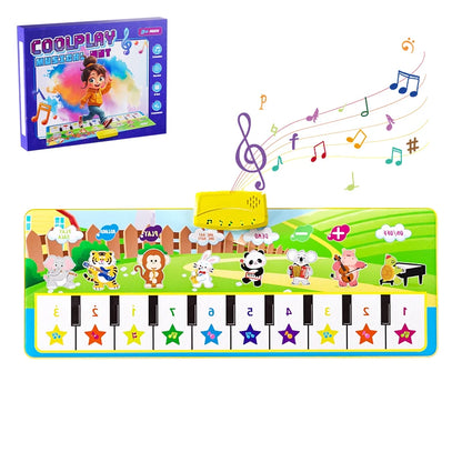 100x36cm Kids Music Piano Mat Toddlers Floor Keyboard Dance Mat with 8 Instrument Sounds Baby Carpet Educational Toys Kids Gifts