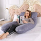 140x70cm 3000g 6.6lb Soft Pregnant Pillow U Type Lumbar Pillow Multi Function Side Protect Cushion for Pregnancy Women  velvet