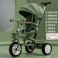 Premium Baby Tricycle 1-6 Years Old Kids Parent Push Handle Large Seat Adjustable Canopy Safety Belt Ride Outdoor Stroller Bike