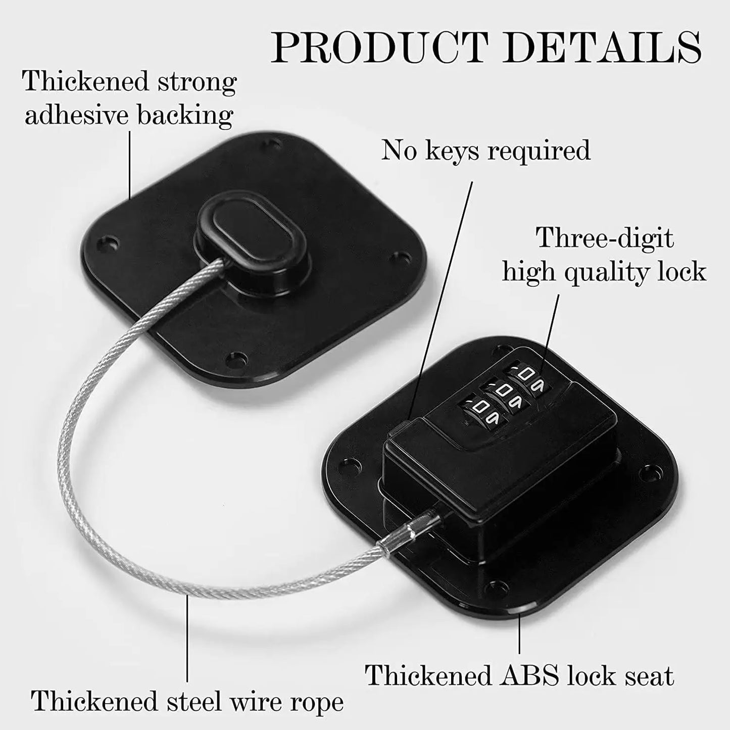 Refrigerator Lock,Combination Lock for Refrigerator Cabinets,Heavy Duty Fridge Lock,Child Safety Cabinet Locks,Easy Install