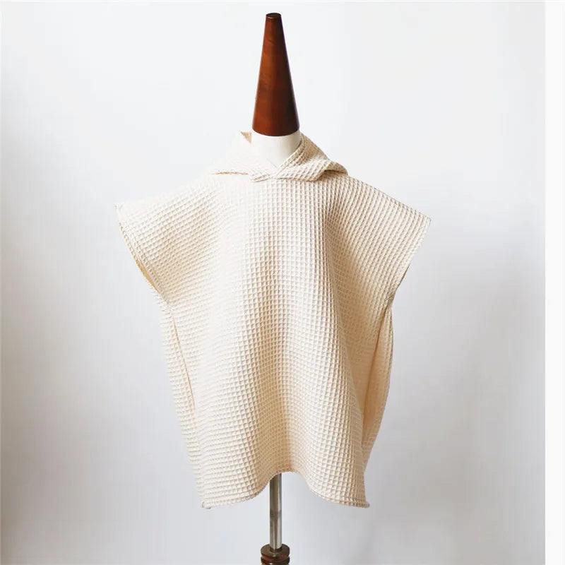 Baby Bath Towel Cotton Waffle Hooded Towel Boys Girls Beach Towel Baby Cape Blanket Children's Bathrobe Infant Babys Stuff