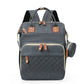 35L Mom Backpack – Folding Cot, Waterproof, USB Charging & Stroller Strap