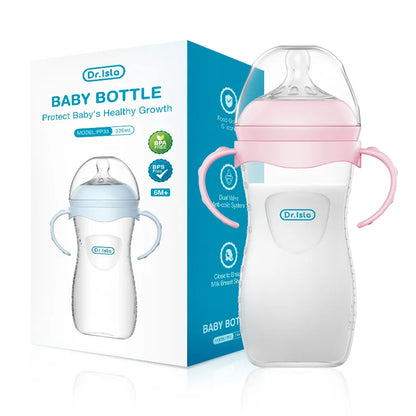 New 1PCS 150/240/330ML Baby PP Bottle Newborn Baby Bottle with Handle Milk BottleFeeding  Baby Bottles Newborn Feeding Supplies