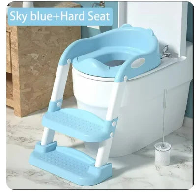 Children's Potty Training Seat – Folding Toilet Ladder with Adjustable Step Stool