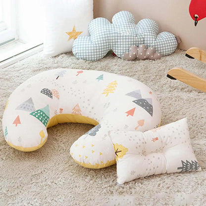 U-Shaped Baby Nursing & Feeding Cushion Waist Support for Breastfeeding Breathable Fabric Ergonomic Shape Nursing Cushion