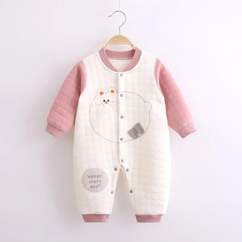 Winter Unisex Fashion Long Sleeve Baby Boy Girl Romper 100%Cotton Soft Jumpsuit