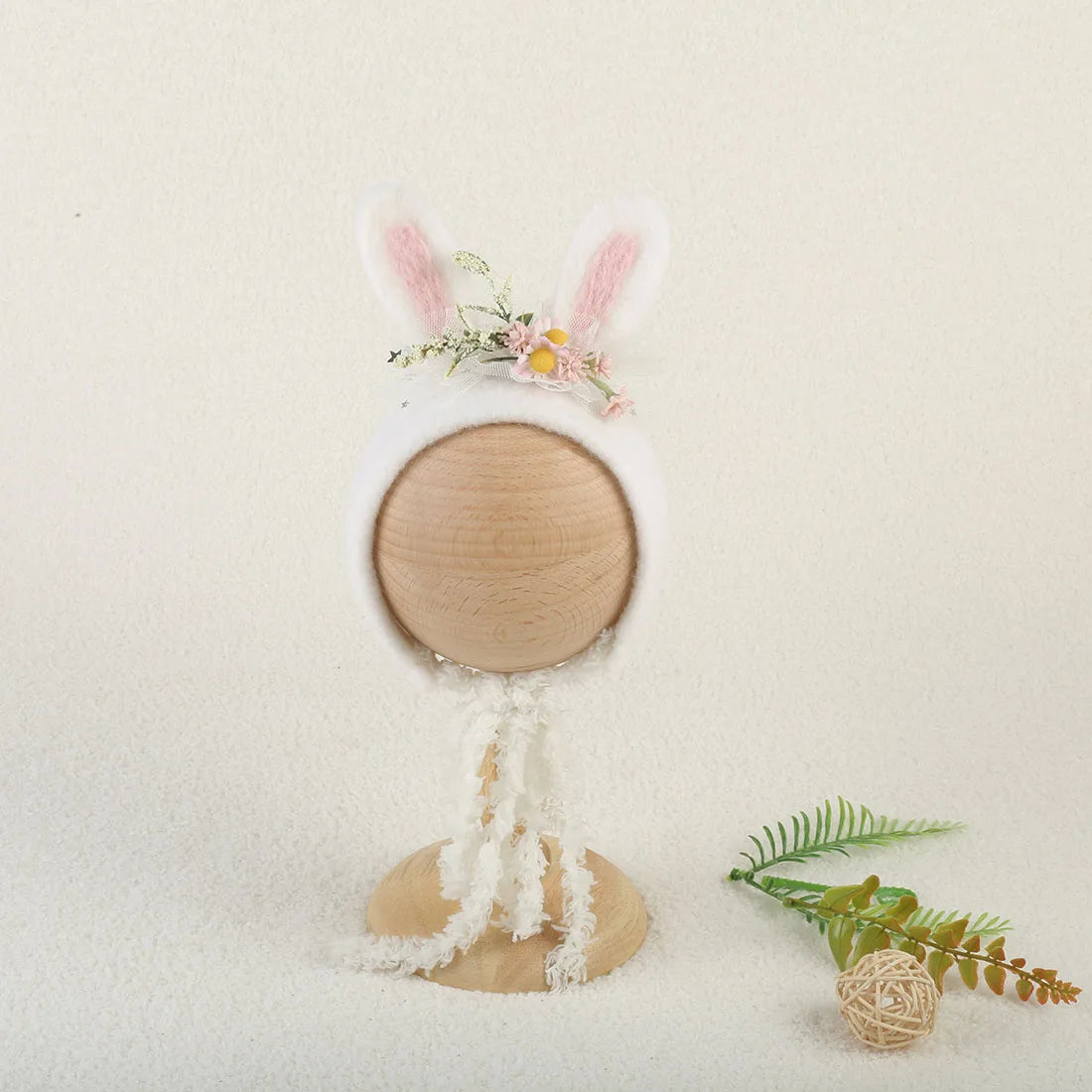 Cute Fox Flower Bonnet Newborn Wool Felt Photo Prop