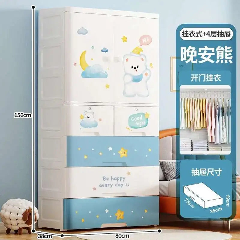 Bedroom Closet Wardrobe Storage Cabinet Plastic Cupboard Partitions Wardrobe Bedroom Baby Chest Guarda Roupa Home Furniture