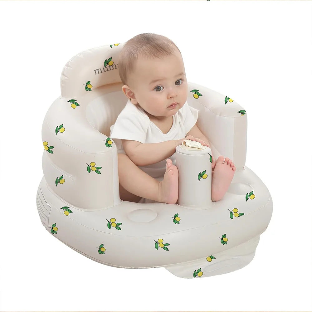 Inflatable Baby Bathtub & Chair – Portable Toddler Seat with Back Support