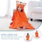 MICHLEY Fox Cotton Kids Beach Towels Bath Towel Poncho Hooded Bathing Bathrobe Unisex Washcloth For Girls Boys Children 2-6T